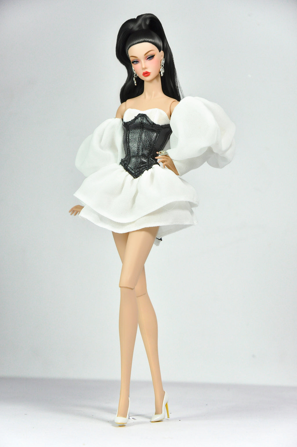 SIMPLE TABOO | Ivory Cloud Corset Dress for 1/6 Scale High Fashion Doll Clothes