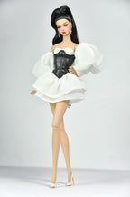 SIMPLE TABOO | Ivory Cloud Corset Dress for 1/6 Scale High Fashion Doll Clothes