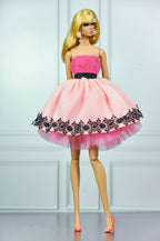 CULINARY CAPTIVATING | Pink Cocktail Dress & Black Statement Coat for Fashion Royalty Dolls | Designer Doll Clothes | Integrity Toys Fashion Outfit