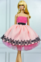 CULINARY CAPTIVATING | Pink Cocktail Dress & Black Statement Coat for Fashion Royalty Dolls | Designer Doll Clothes | Integrity Toys Fashion Outfit