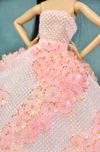 AURA COLLECTION | OOAK - Blush Petal Ball Gown for 1/6 Fashion doll clothes
