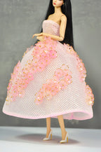 AURA COLLECTION | OOAK - Blush Petal Ball Gown for 1/6 Fashion doll clothes