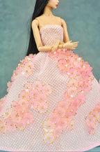 AURA COLLECTION | OOAK - Blush Petal Ball Gown for 1/6 Fashion doll clothes