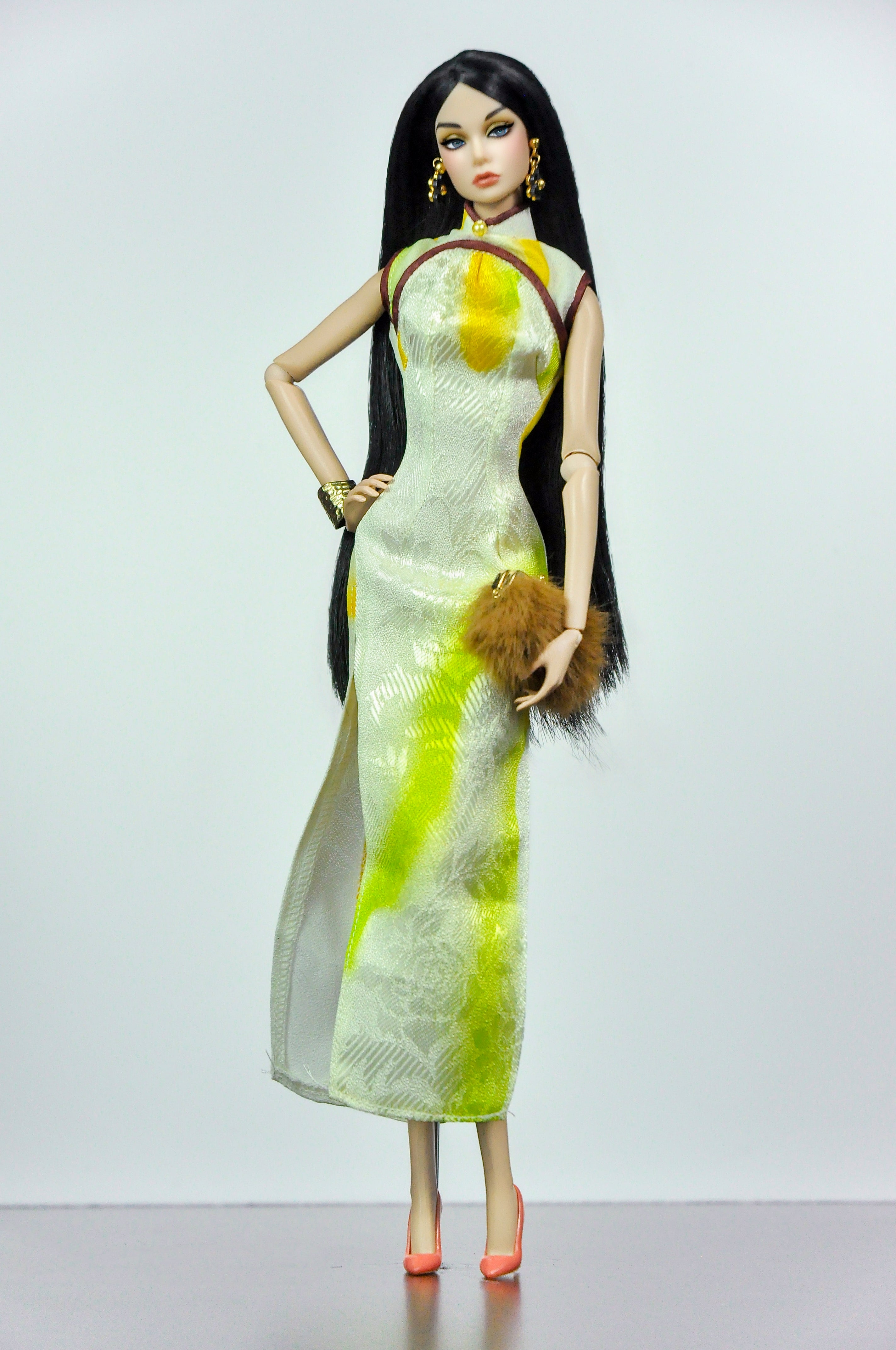 QIPAO | 1/6 Scale Qipao Dress - Handmade Chinese Cheongsam Gown for Fashion Dolls - Zipper Closure - Fits Fashion Royalty, Poppy Parker, Integrity Toys, Similar 12 Inch Dolls (Copy)