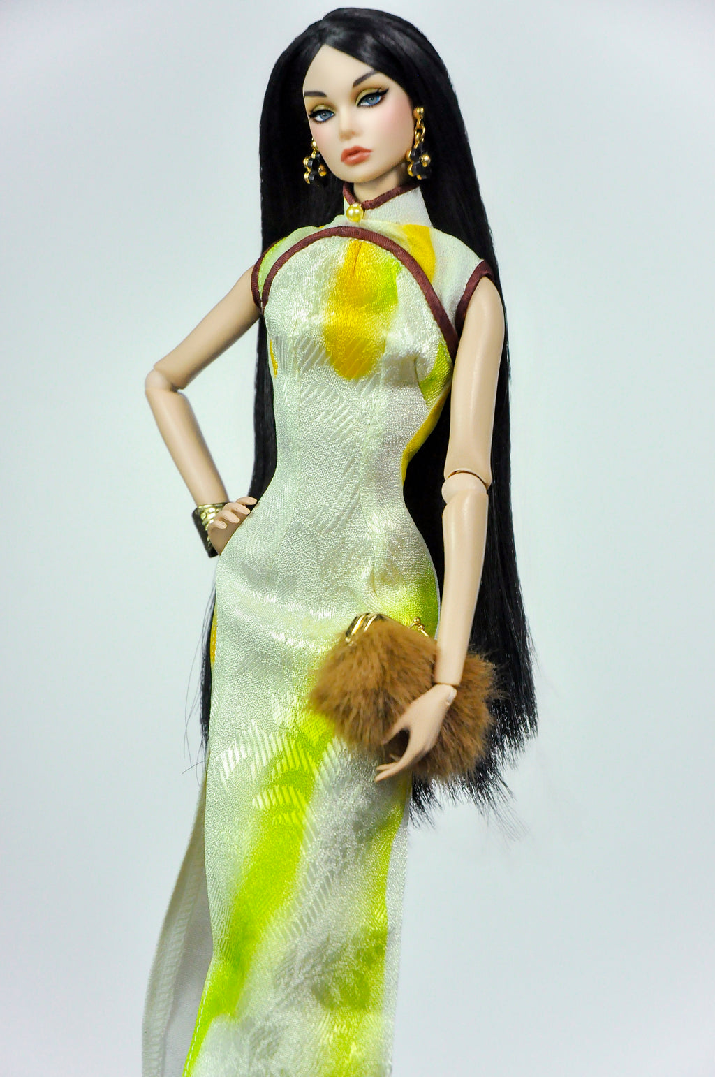 QIPAO | 1/6 Scale Qipao Dress - Handmade Chinese Cheongsam Gown for Fashion Dolls - Zipper Closure - Fits Fashion Royalty, Poppy Parker, Integrity Toys, Similar 12 Inch Dolls (Copy)