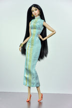 QIPAO | 1/6 Scale Qipao Dress - Handmade Chinese Cheongsam Gown for Fashion Dolls - Zipper Closure - Fits Fashion Royalty, Poppy Parker, Integrity Toys, Similar 12 Inch Dolls