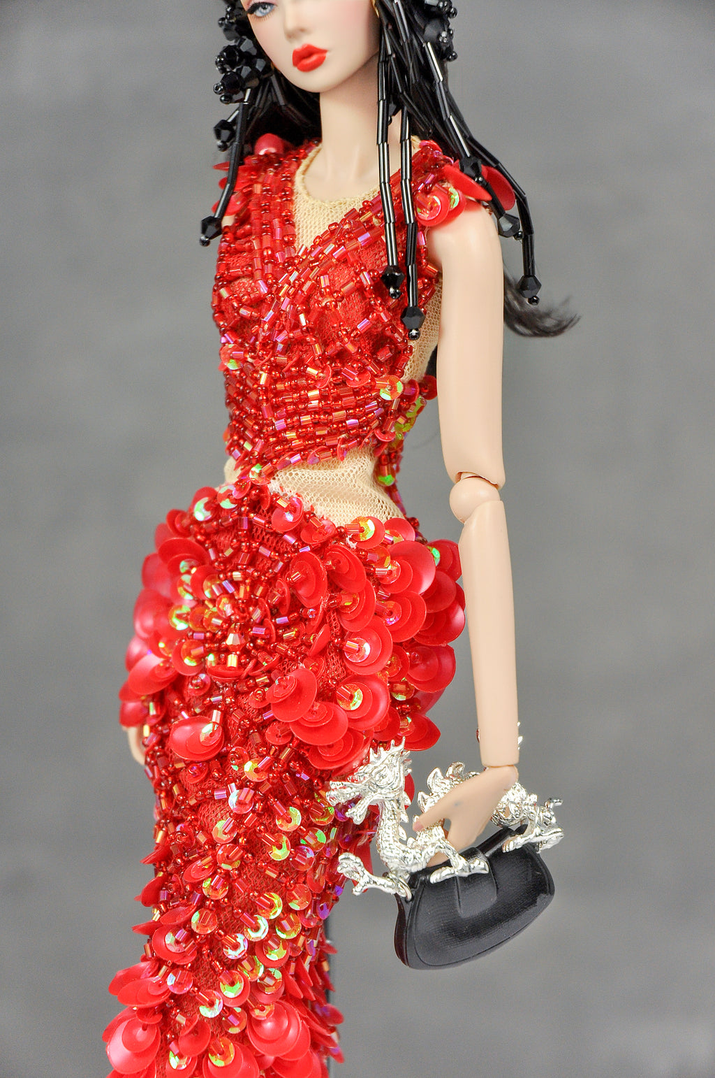 3D PROJECT | Imperial Silver Dragon Belt Buckle Luxury Miniature Hardware for 1/6 Scale Fashion Dolls