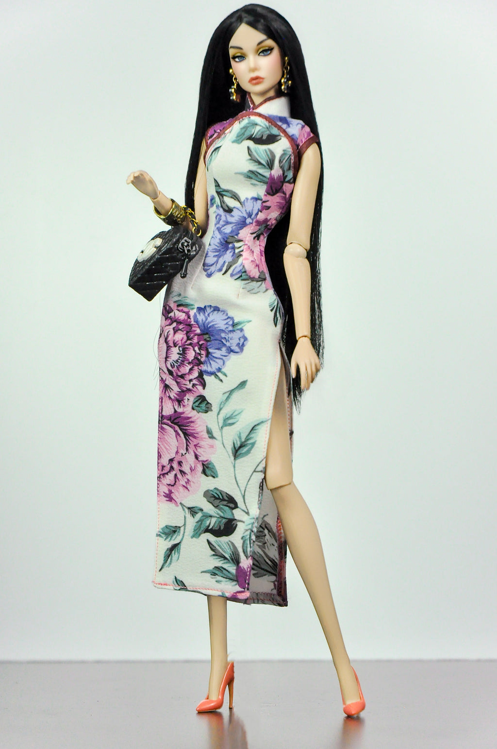 QIPAO | 1/6 Scale Qipao Dress - Handmade Chinese Cheongsam Gown for Fashion Dolls - Zipper Closure - Fits Fashion Royalty, Poppy Parker, Integrity Toys, Similar 12 Inch Dolls