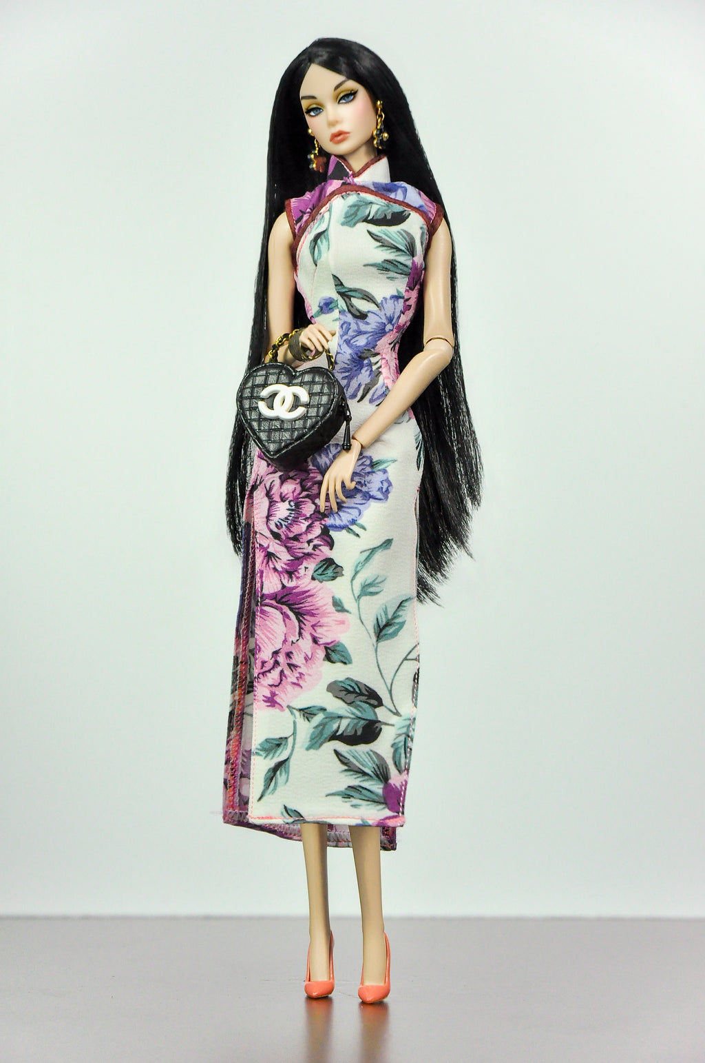 QIPAO | 1/6 Scale Qipao Dress - Handmade Chinese Cheongsam Gown for Fashion Dolls - Zipper Closure - Fits Fashion Royalty, Poppy Parker, Integrity Toys, Similar 12 Inch Dolls