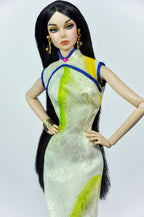 QIPAO | 1/6 Scale Qipao Dress - Handmade Chinese Cheongsam Gown for Fashion Dolls - Zipper Closure - Fits Fashion Royalty, Poppy Parker, Integrity Toys, Similar 12 Inch Dolls