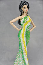 HAUTE | Lime Sorbet Beaded Column Gown for 1/6 Scale Fashion Doll
