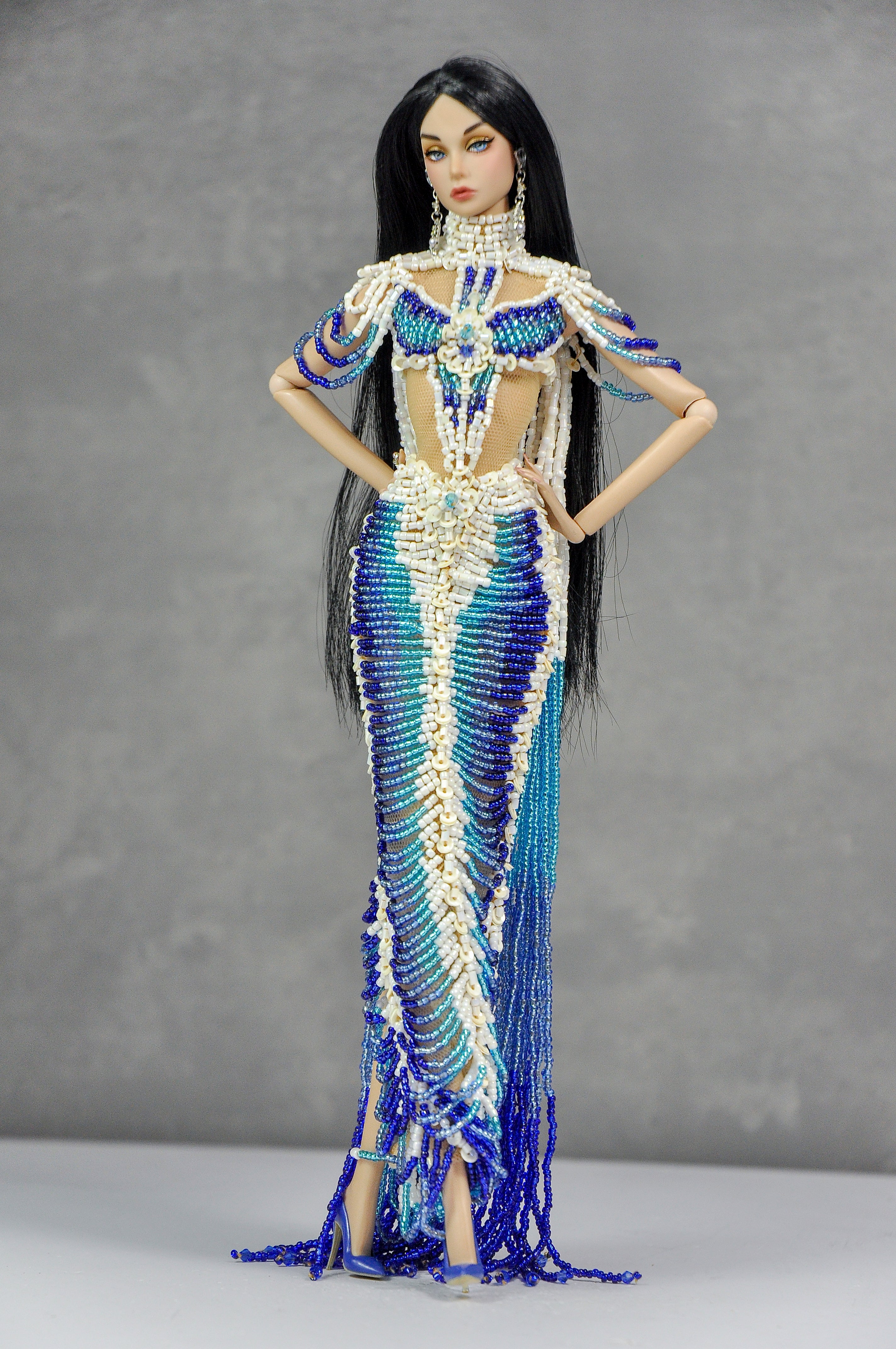 HAUTE | Royal Tide Beaded Couture Gown  For 1/6 Scale Fashion Dolls