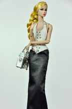 ORDINARY GIRL | Handmade 1/6 Scale Lace-Up Corset Top & Long Black Skirt Outfit | Elegant Fashion Doll Clothes for Fashion Royalty & Poppy Parker | Plastiktiara