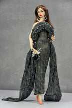 AURA | Midnight Halo Draped Gown Set  Luxury 1/6 Scale Fashion Doll Clothes