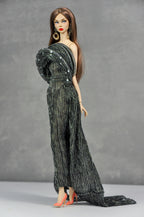AURA | Midnight Halo Draped Gown Set  Luxury 1/6 Scale Fashion Doll Clothes