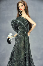 AURA | Midnight Halo Draped Gown Set  Luxury 1/6 Scale Fashion Doll Clothes