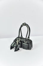 MODERN SENSUAL |. Mini Handbag Collection for 1/6 Scale Doll – Black, Silver & Mustard Designer Style Bags with Charms – Handmade by Plastik Tiara