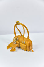 MODERN SENSUAL |. Mini Handbag Collection for 1/6 Scale Doll – Black, Silver & Mustard Designer Style Bags with Charms – Handmade by Plastik Tiara