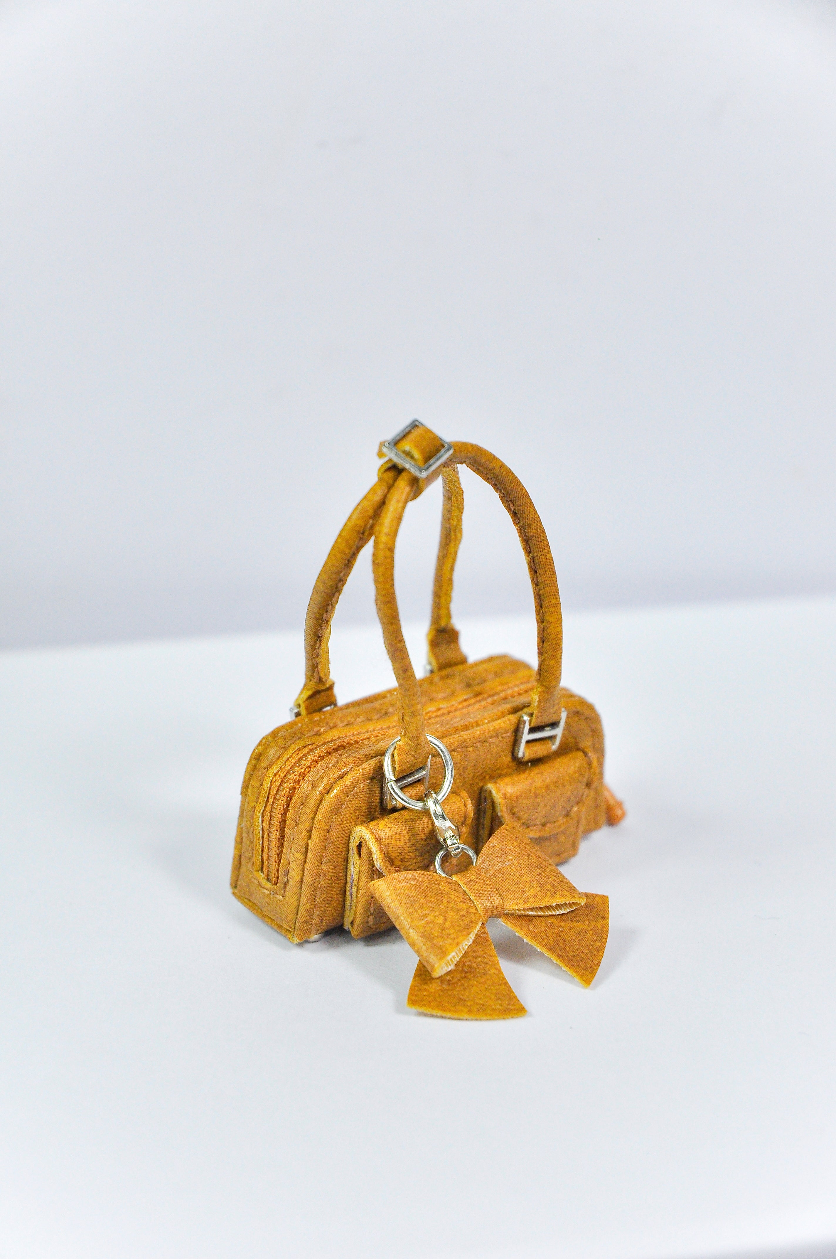 MODERN SENSUAL |. Mini Handbag Collection for 1/6 Scale Doll – Black, Silver & Mustard Designer Style Bags with Charms – Handmade by Plastik Tiara