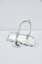MODERN SENSUAL |. Mini Handbag Collection for 1/6 Scale Doll – Black, Silver & Mustard Designer Style Bags with Charms – Handmade by Plastik Tiara