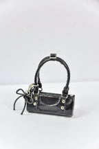 MODERN SENSUAL |. Mini Handbag Collection for 1/6 Scale Doll – Black, Silver & Mustard Designer Style Bags with Charms – Handmade by Plastik Tiara