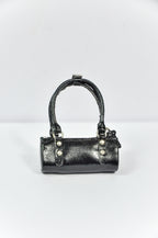 MODERN SENSUAL |. Mini Handbag Collection for 1/6 Scale Doll – Black, Silver & Mustard Designer Style Bags with Charms – Handmade by Plastik Tiara