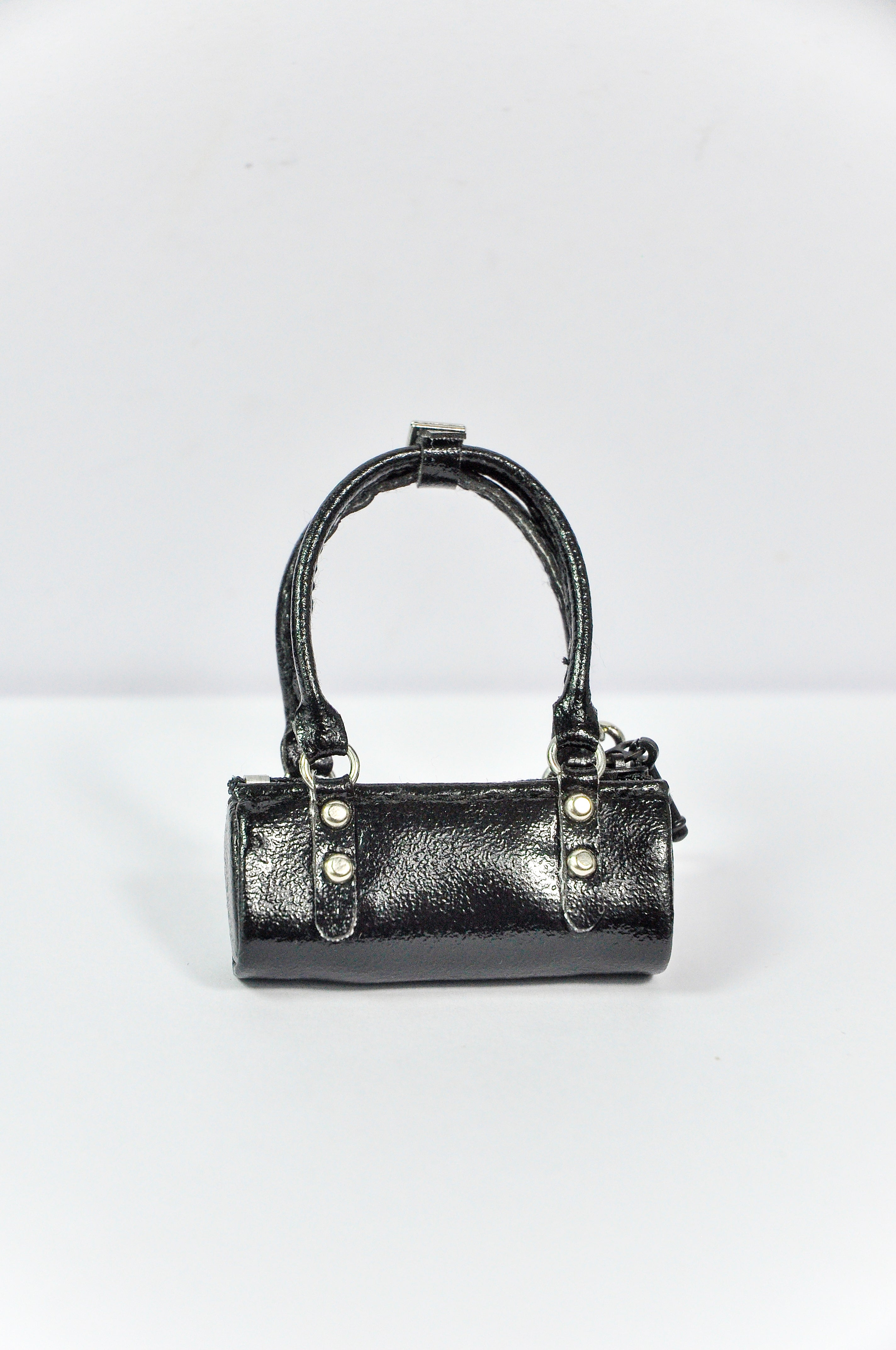 MODERN SENSUAL |. Mini Handbag Collection for 1/6 Scale Doll – Black, Silver & Mustard Designer Style Bags with Charms – Handmade by Plastik Tiara