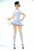 BASIC | Blush Corset Ruffle Mini Dress Set for 1/6 Scale Fashion Dolls | Handmade Tweed Dress with White Tee | Luxury Doll Clothes