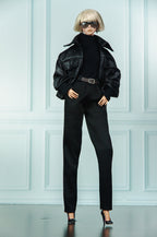 EDEN CHOICE | Oversized Black Leather Street Style Set | Modern Fashion Doll Outfit | Ready to Ship