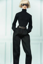 EDEN CHOICE | Oversized Black Leather Street Style Set | Modern Fashion Doll Outfit | Ready to Ship