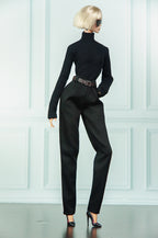 EDEN CHOICE | Oversized Black Leather Street Style Set | Modern Fashion Doll Outfit | Ready to Ship