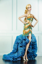 OOAK | OOAK Ocean Goddess Beaded Mermaid Couture Gown | Handmade 1/6 Scale Fashion Doll Dress | Collector Couture Outfit