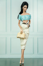 EDEN CHOICE | Summer Breeze Gingham Crop Top & Cargo Midi Skirt Set | Handmade Fashion Doll Outfit | Plastiktiara