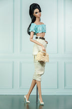 EDEN CHOICE | Summer Breeze Gingham Crop Top & Cargo Midi Skirt Set | Handmade Fashion Doll Outfit | Plastiktiara