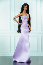 EDEN CHOICE | Lavender Grace Strapless Evening Gown | Elegant Fashion Doll Dress | Plastiktiara