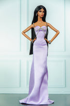 EDEN CHOICE | Lavender Grace Strapless Evening Gown | Elegant Fashion Doll Dress | Plastiktiara