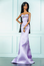 EDEN CHOICE | Lavender Grace Strapless Evening Gown | Elegant Fashion Doll Dress | Plastiktiara