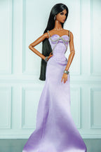 EDEN CHOICE | Lavender Grace Strapless Evening Gown | Elegant Fashion Doll Dress | Plastiktiara
