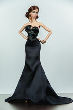 EDEN CHOICE | Mason Black Serpent Corset & Black Silk Gown | Plastiktiara