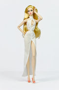 AURA  | White cut-out cocktail dress for 1/6 Scale High Fashion Doll Clothes