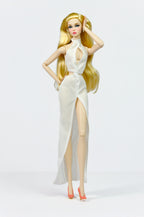 AURA  | White cut-out cocktail dress for 1/6 Scale High Fashion Doll Clothes