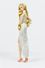 AURA  | White cut-out cocktail dress for 1/6 Scale High Fashion Doll Clothes