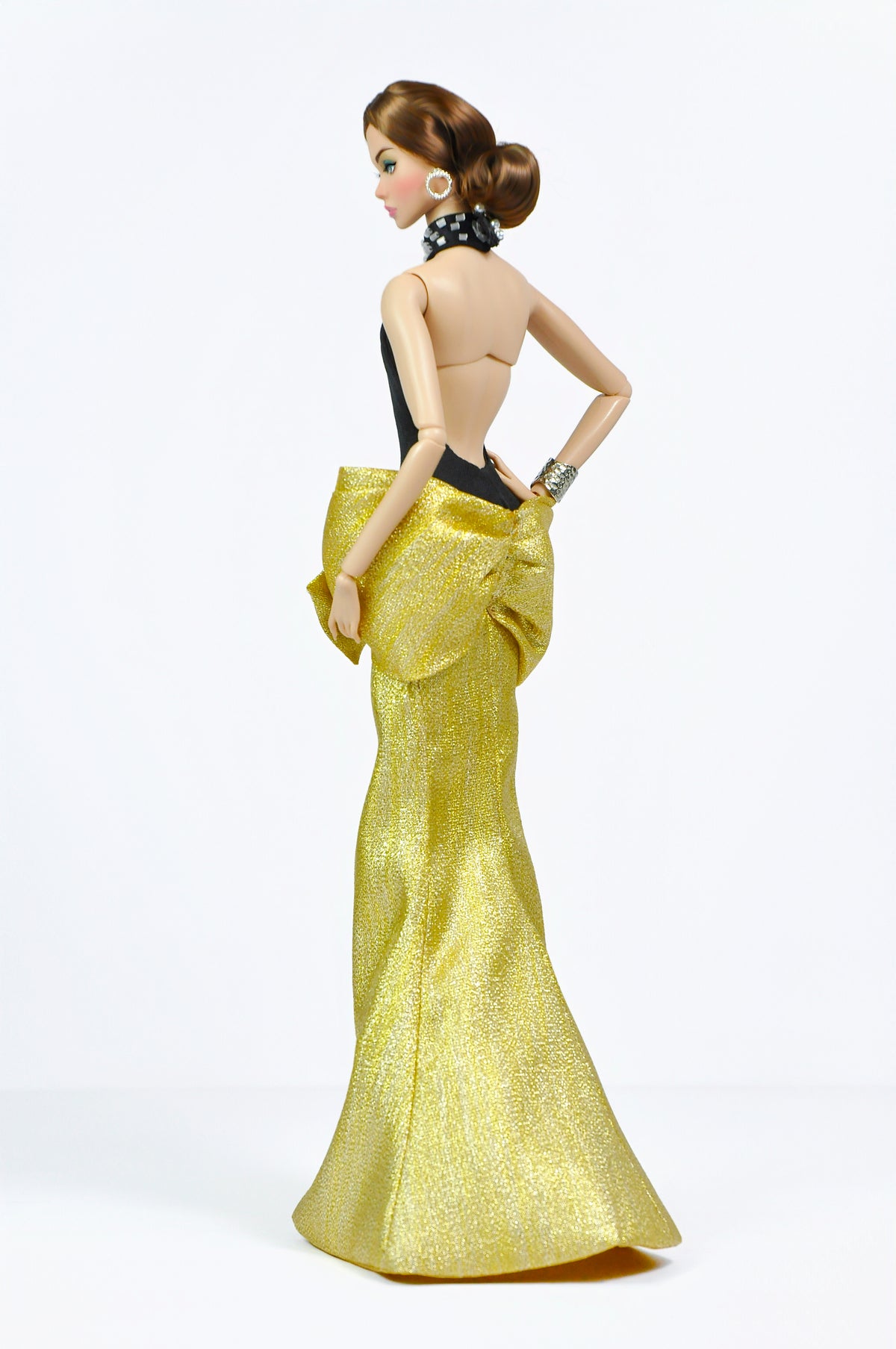 OOAK | HALLOWEEN GALA - Black & green evening gown for Fashion Royalty doll clothes FR 6.0