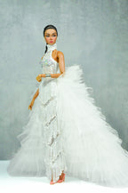 HAUTE | Royalty Aesthestic | White Fringed Gown for Fashion Royalty Doll Clothes - 12-inch Scale