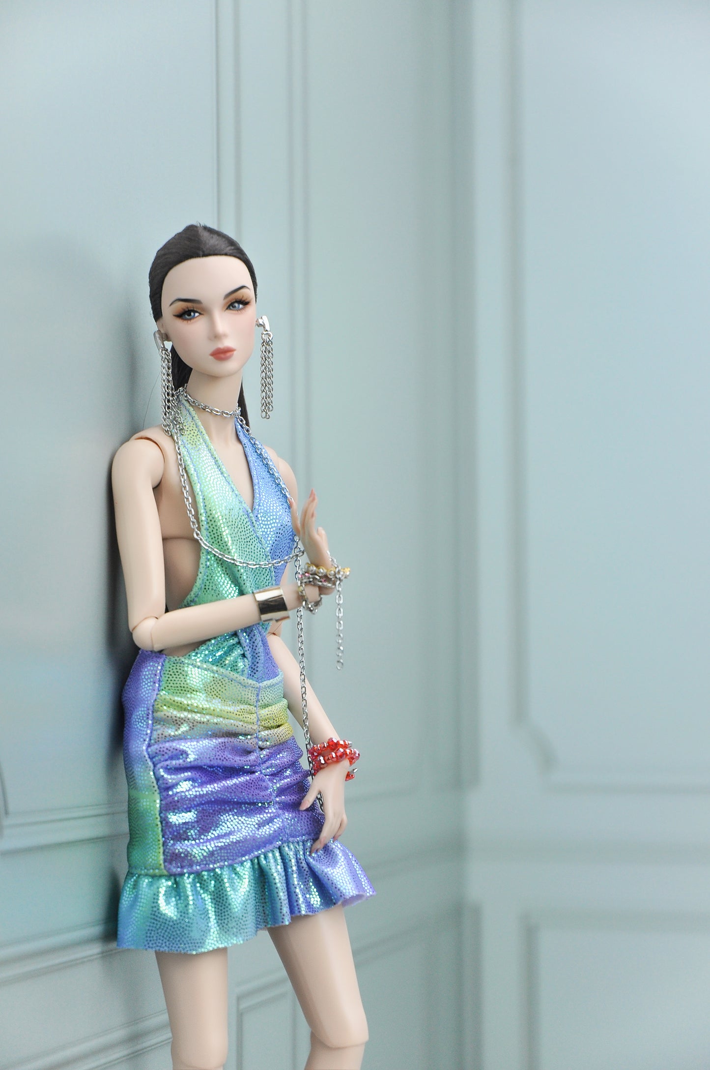 A | SUMMER NEVER ENDS - FASHION ROYALTY doll  - Shimmering jersey swimsuit with matching skirt