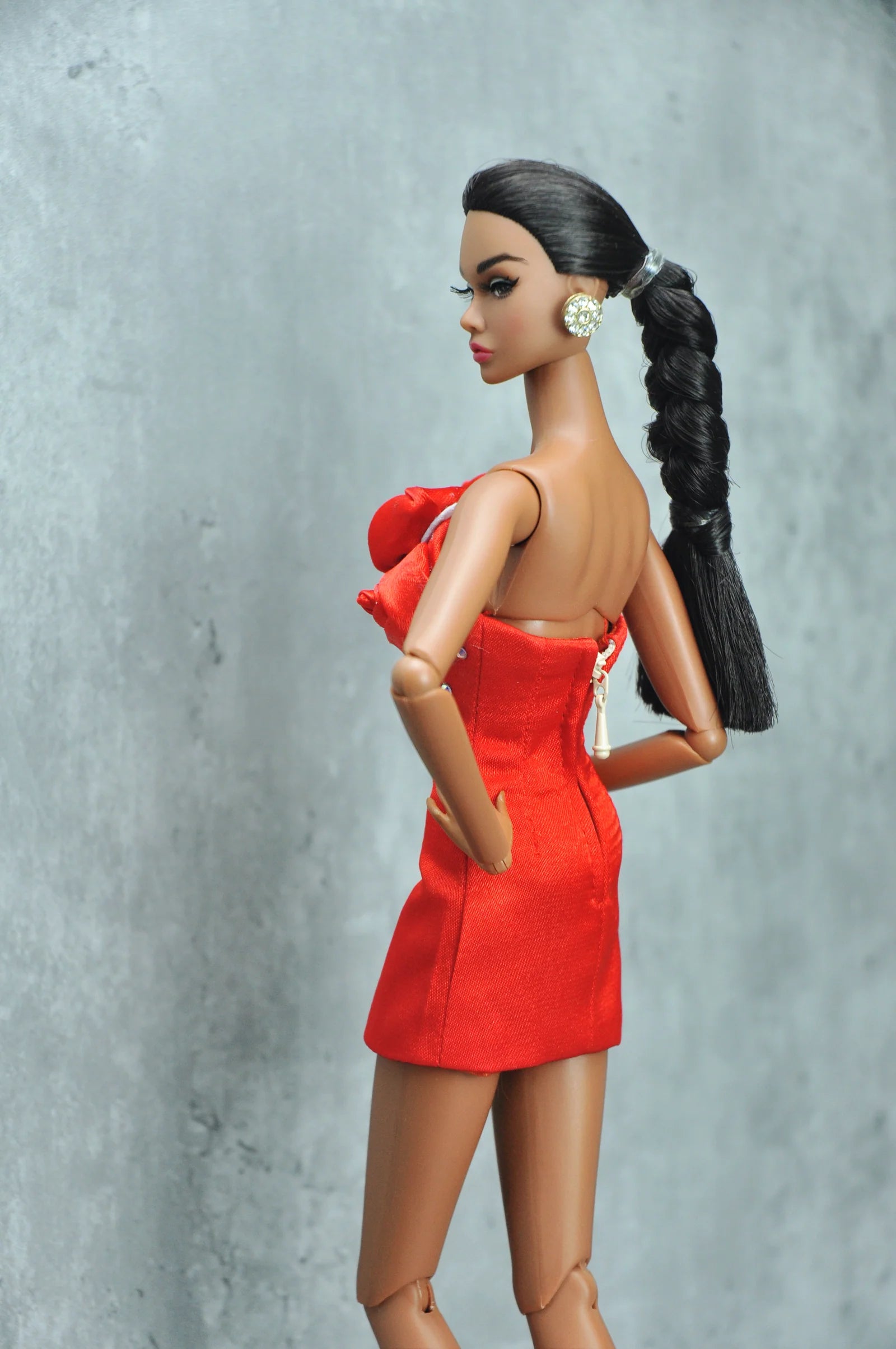 SHIMMERING | Fashion Royalty doll clothes Scarlet Rose Crystal Mini Dress | Plastiktiara