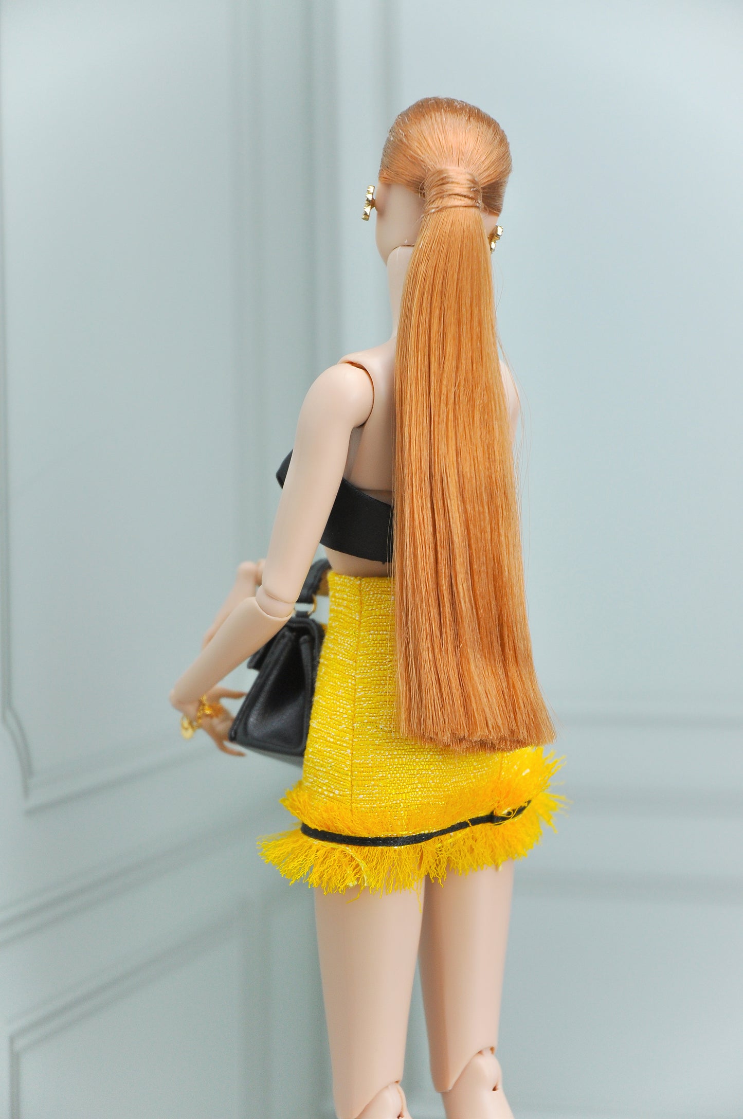 A Haute tweed suit with crop top for Fashion Royalty & 12" fashion doll (YELLOW)