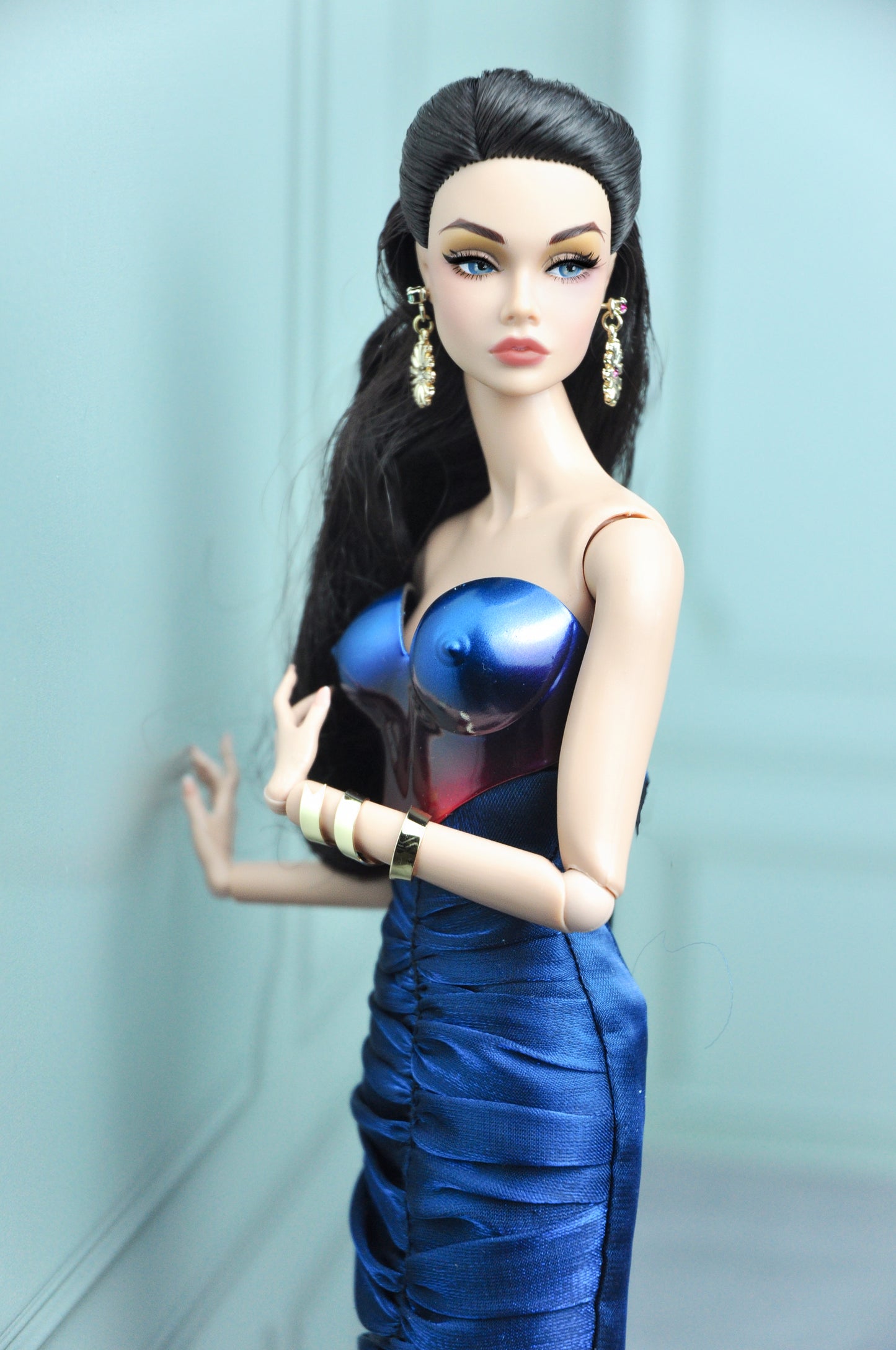 Siren Suit - 3D printed with pleated high waist skirt for Fashion Royalty 6.0 and NU FACE