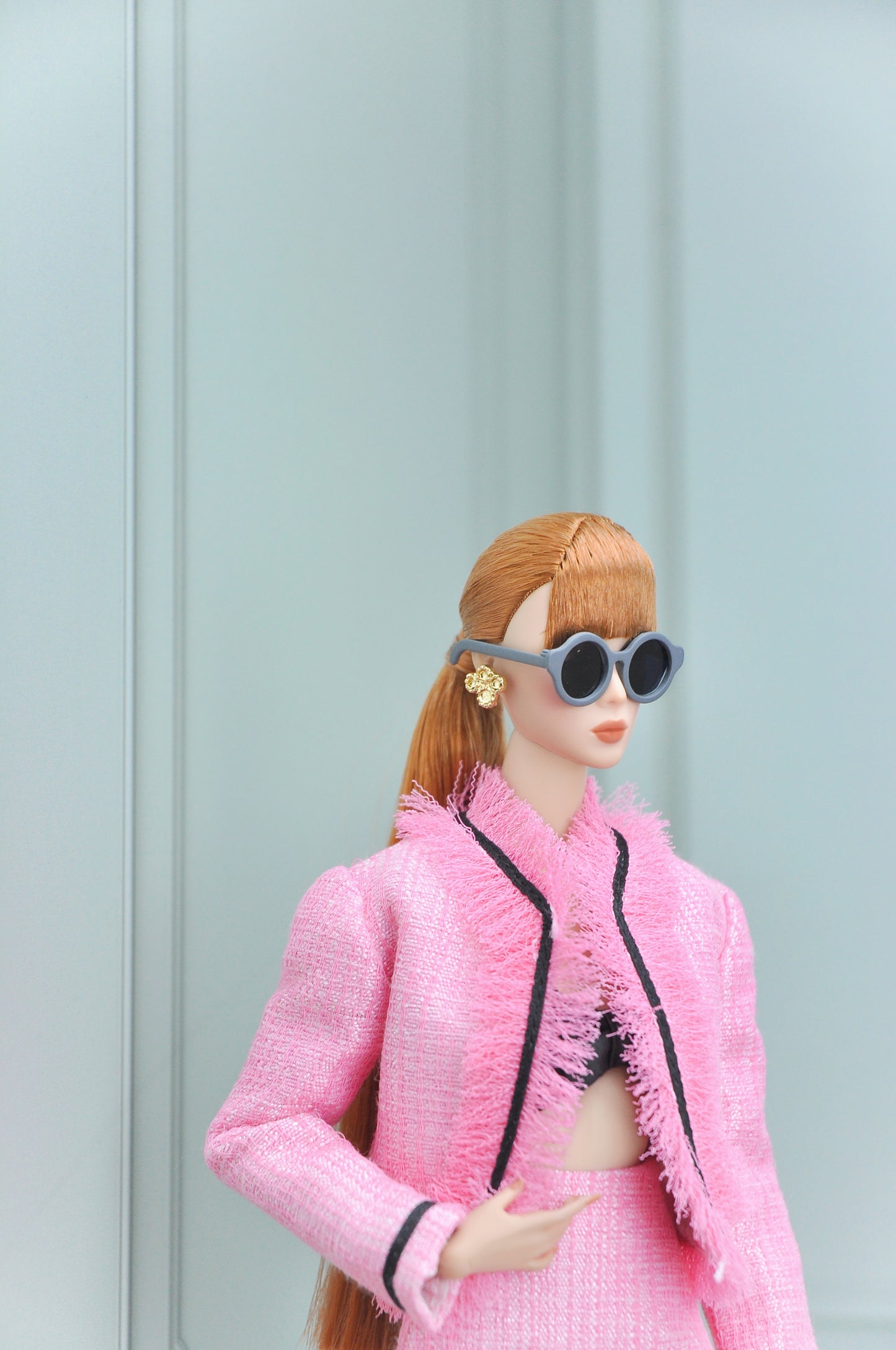 A Haute tweed suit with crop top for Fashion Royalty & 12" fashion doll (PINK)