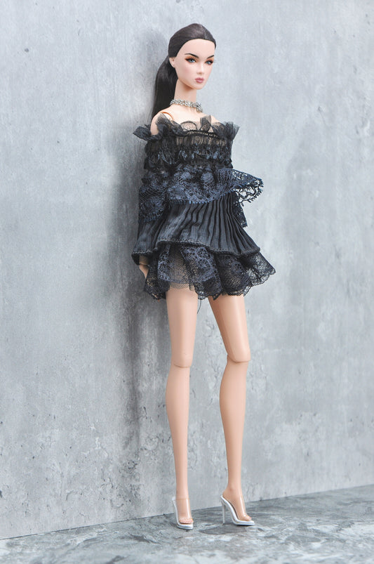 Ruffles top & skirt for Fashion Royalty & Nu Face doll